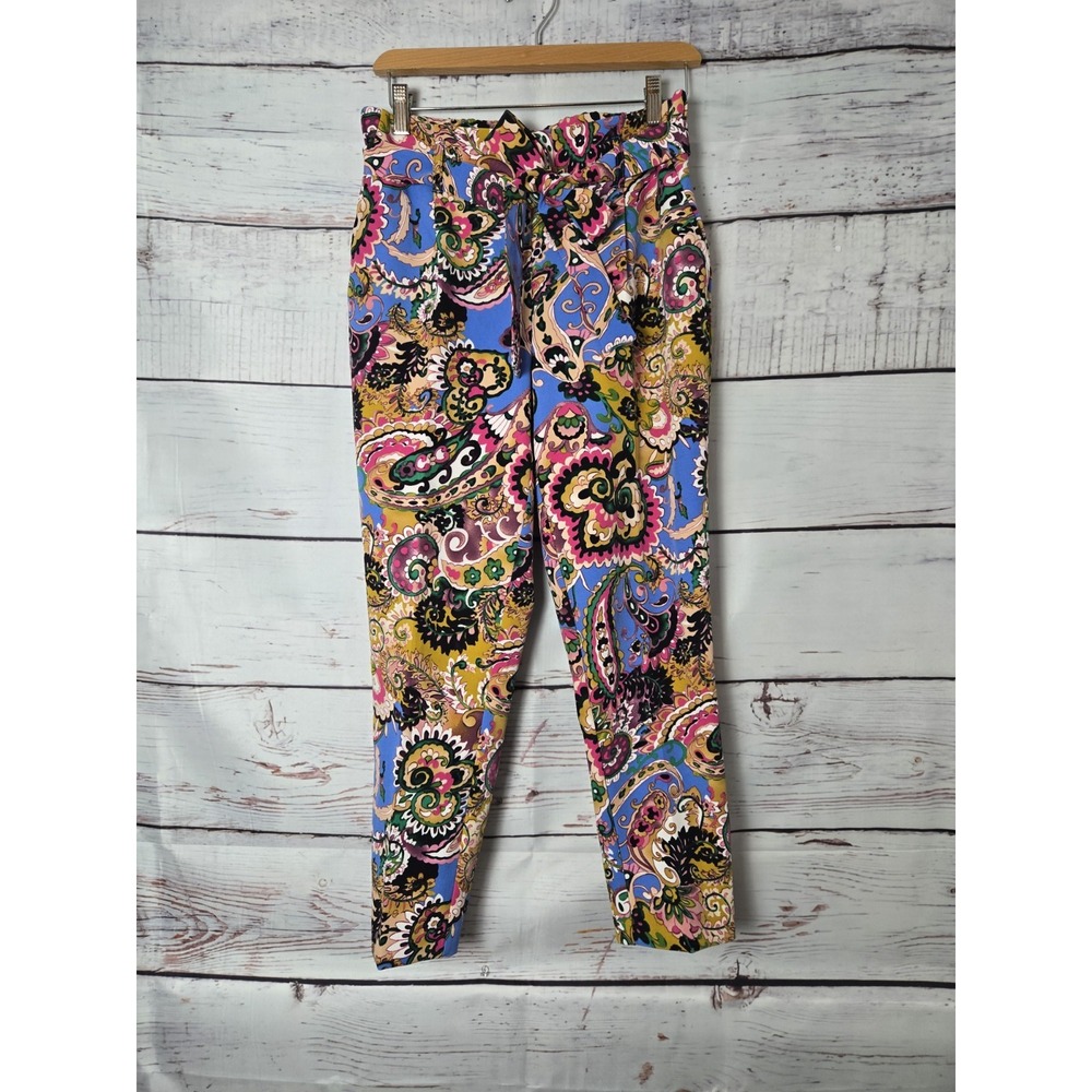 Jules & Leopold Womens Pants Size XS Paisley Print Pull-on Peg Leg Colorful